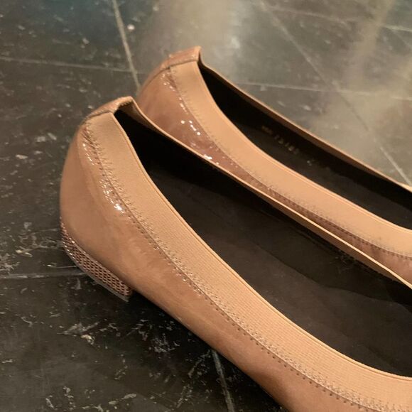 Stuart Weitzman Patent Leather Ballet Flats 7.5 Rhinestone - Picture 6 of 10
